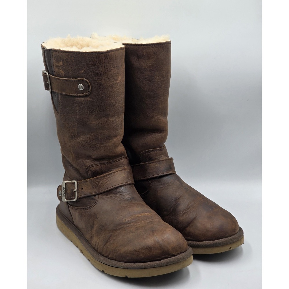UGG Kensington Women's Boots Size 9 Leather Buckle Strap Mid Calf Winter